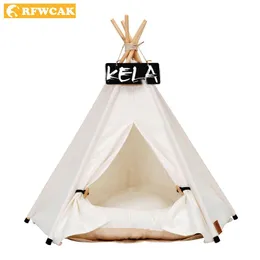 Pens rfwcak portátil cão de estimação de gato de gato castigo de cachorro gato casa de brinquedo de cachorro camas para cães pequenos tenda lavável contém materia de animais de estimação