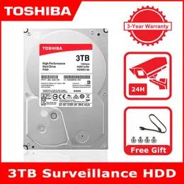 Drives Toshiba 3.5" 3TB Surveillance Internal Hard Disk Drive SATA3 6Gb/s 7200RPM 64M Buffer HDD For Video Recorder DVR HDWD130
