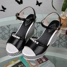 Sandals Ladies High Thick Heel Shoes Wedge Sandal With Platform Woman Summer Dress Fish Mouth 2023 Women'S Female 35-40