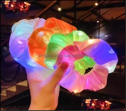Hair Accessories Baby Kids Maternity Led Scrunchies Light Up Hairrope Luminous Elastic For Women Girls Halloween Christmas Party D3259834