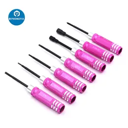Tools 7Pcs Magnetic Hex Screw Driver H1.5/H2.0/H2.5 Pink Hex Screwdriver Wrench Repair Tool Set For FPV Racing Drone Airplanes RC Cars