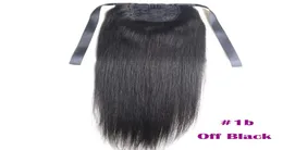 Paardenstaart Extensions Kinky Straight Voor Vrouwen 100g Kleur 1B Natuurlijk Zwart 100 Remy Human Hair PonyTail Extensions 60g 16quot 401227747