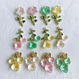 Charms DIY Jóias Acessórios Atacado Liga Pérola Cristal Grande Flor Oca Pingente Brinco Colar Material