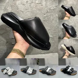 Zapatilla de diseñador Rick Edfu Geth Puffer Platform Slides para hombre Simple Black Fahion Trend Dad pantoufle claquette Flat Man Sandal Summer Shoes