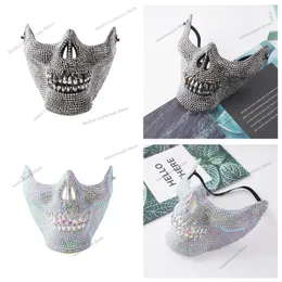 Stitch Diy Halloween Skull Mask Cosplay Props Party Masque Masquerade Masks Maske Diamond Målning Skräck Mask Scary Skeleton Half Face