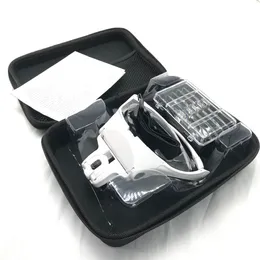 Magnifying Glasses 1.0X 1.5X 2.0X 2.5X 3.5X Adjustable 5 Lens Loupe LED Light Headband Magnifier Glass LED Magnifying Glasses with Storage Case 230606