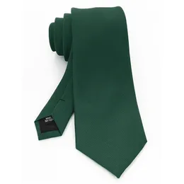 Neck Ties JEMYGINS Design Classic Mens Tie 8cm silk Jacquard Necktie Solid Green Red Black For Man Business Wedding Party Gift 230605