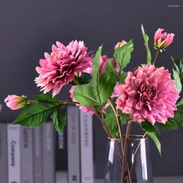 Dekorativa blommor mbf stor dahlia gren konstgjord siden för bröllopsfest vardagsrum borddekor diy blommor arrangemang falsk blomma