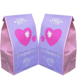 Confezione Regalo Believe Yourself L'amore è dolce San Valentino Sacchetto di carta per caramelle Borse per compleanno Bomboniere Chicche Kraft colorato 13X8X24Cm Dr Oteks