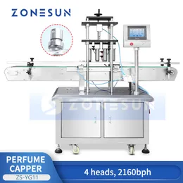 Zonesun ZS-YG11自動香水シーリングマシンスプレーポンプ圧着空気圧キャッピングパッケージ装置