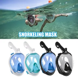 Professionell full torr snorkelmask full ansikte snorkelmask under vattnet dykning anti-dim dykningsutrustning vuxna barn