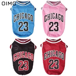 Dog Apparel OIMG Mesh Breathable Clothes Schnauzer Teddy Sport Large Jersey Basketball Clothing Puppy TShirts Summer Pet Cat Shirts 230608