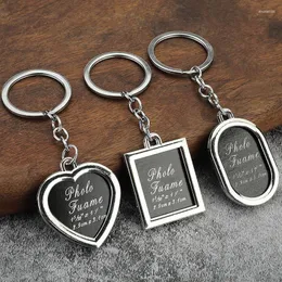 Keychains Creative Heart Keychain Po Frame Style Lovers Personalized On Motorcycles Commemorate Fashion Accessories Pendant