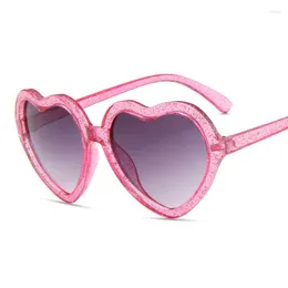 نظارة شمسية الأطفال على شكل قلب نظارات العين الأطفال الموضة الفتيات الفتيات البلاستي
