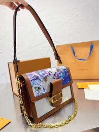 Yüksek kaliteli omuz çantaları dauphi ne mini çanta crossbody kadın erkekler cüzdan lüks tasarımcı orijinal deri hobo totes messenger çanta cüzdan cüzdanlar 25cm