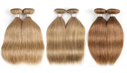 Color 27 Honey Blonde Brazilian Straight Hair 34 Bundles Human Hair Weave Brazilian Virgin Hair Straight Extensions Color 8 Colo2112475