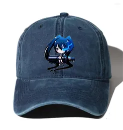 Ball Caps Unisex Denim Cap Washed Cotton Baseball Hat Teenagers Casual For Anime Black Rock Shooter Cowboy