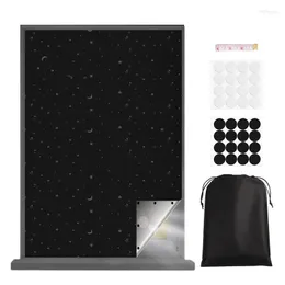 Cortina Cortinas opacas portátiles Tonos temporales para Windows Nano-adhesivo Full-blackout Silver-coated Black Cloth