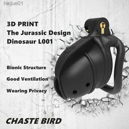 2023 NEW 3D Print Jurassic Design Breathable Cock Cage 2 Types of Penis Rings Male Chastity Device Adult Products Sex Toys L001 L230518