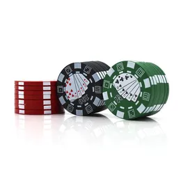 Herb Grinder Creative Poker Chip Style Sigara Aksesuarları Metal Tütün Öğütücüler Teslimat Ev Bahçe Gözdelekleri Dhuic