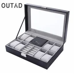 Watch Boxes & Cases Mixed Grids PU Leather Box Jewelery Storage Container Ring Bracelet Organizer Display Casket Caja De Reloj235O
