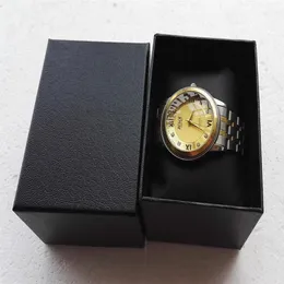 Boîte en carton noir logo personnalisé pu oreiller spécial pour les boîtes de montre à bijoux vente entière caixa para relogio saat kutusu chin283C