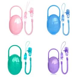 Mobiles# Baby Infant Toddler Dummy Pacifier Chain Holder Travel Storage Box Retractable Elastic Strap Nipple Cradle Case 230607