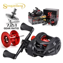 Baitcasting Reels Sougayilang Baitcasting Fishing Reel 7.2 1 Gear Ratio Super Smooth Power Max Drag 8kg Trolling Reel for Freshwater Fishing Pesca 230607