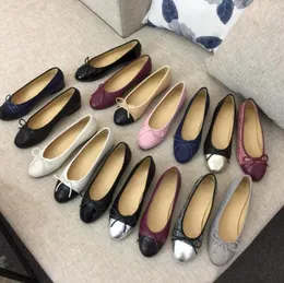 Klasyczne designerskie buty swobodne balet prawdziwy balet balet butów taneczne butów bowknot moda czarna płaska łódka sandałowa skóra leniwe mokasyny 35-42