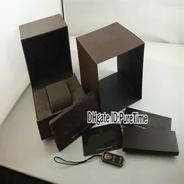 Wysokiej jakości nowe brązowe pudełko zegarkowe całe oryginalne męskie pudełko zegarkowe z kartą certyfikowaną papierową torbę gcbox tani pureti330c