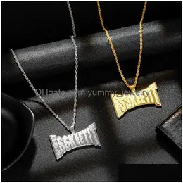 Pendant Necklaces Topgrillz New Personalized Esskeetit Necklace Mens Iced Out Hip Hop Sliver Color Jewelry Charm For Gifts Drop Deli Dh02N