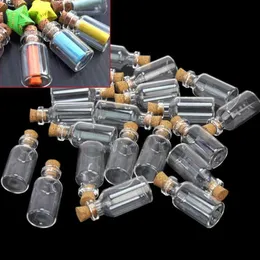 10pcs Mini Small Glass Bottles with Clear Cork Stopper Jars Tiny Wedding Vials Message Favor Containers Jewelry 24x12mm/11*22mm 5SYU