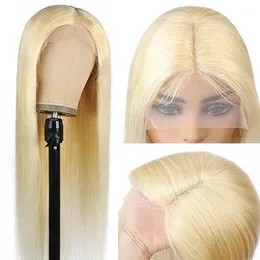 Straight HD Transparent 613 Lace Frontal Human Hair Wigs Honey Blonde Brazilian Bone Straight 13x4 Lace Front Human Hair Wigs