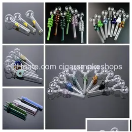 Cachimbos de vidro Pyrex de 46 polegadas Queimador de óleo Mini pequeno Mti cores Colorf Handpipe acessórios Cachimbo de tabaco 10 estilos Dhs Drop Deliv Dhoi9