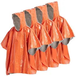 Utomhus Gadgets 4 Pack Emergency Rain Poncho Thermal Filt Poncho Weather Proof Outdoor Survival Camping Gear Survival Gadgets 230607