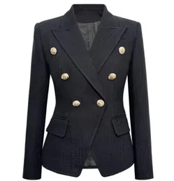 blazer women jacket 2022 Highquality Plus size womens Suits S5XL B Home Lion Button Short Black White Jacquard Jacket2629091