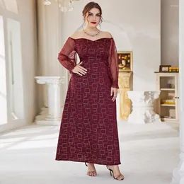 Robes décontractées grande taille longue robe de soirée femmes élégant luxe Maxi bal hors épaule vêtements de fête surdimensionné jupe Vestidos Festa