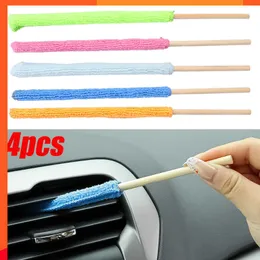 New Microfiber Car Detail Cleaning Brush Long Handle Air Conditioner Blind Narrow Dust Collector Stick Auto Wash Cloth Brushes Tool