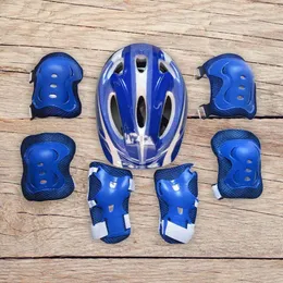 Skate Protective Gear 7Pcsset Kids Boy Girl Casco di sicurezza Ginocchio Gomitiere Set Bambini Ciclismo Skate Protezione casco da bicicletta Protezione di sicurezza 230607