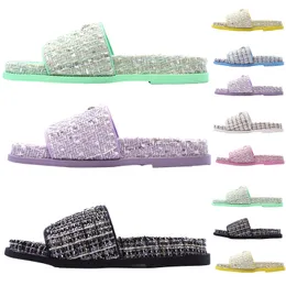 Bi-Color Plain Designer Sandals for Womens Ladies Fashion Luxury Luxe Platform Sandale Famous C Letters Slippers Fabric Pink Black Slide Sliders