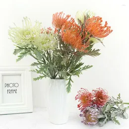 Dekoratif Çiçekler 2 Fork Yapay Daisy Yengeç Pençesi Dikim Kısa Şube Pincushion Vazo Çelenk gerçekçi dokunmatik ev düğün dekorasyon