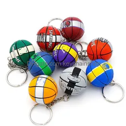 Klasyna Lanyards Wholesale 40 Style PU Basketball 3D Sports Player Ball Ball Łańcuchy Mini Pamitleirs Pivering Prezent dla mężczyzn fani chłopców Dhwf5