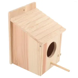 Decorative Flowers Birdcage Birds Supplies Cockatiel Nesting Box Natural Wood House Pet Adornment Hanging