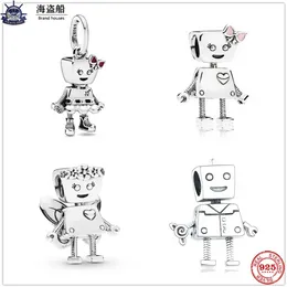 Para pandora charms autênticos 925 contas de prata Bella Bot Punk Band Pendente Esqueleto Menina Pulseira Charm Bead Pendure