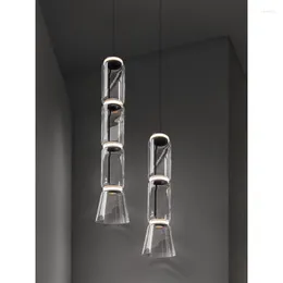 Chandeliers Pendant Lights LED 현대식 창의적 식당 거실 침실 투명 유리 유리 교수형 조정 식당 홈 디자이너 램프