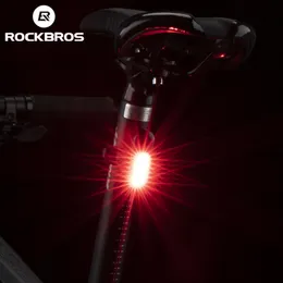 Bike Lights ROCKBROS Bicycle Rear Light 250 mAh USB Rechargeable Ultralight Cycling Warning Rainproof 5 Model Accessories 230607