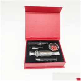 Rauchpfeifen 10mm Mini Glas ST Rot Geschenkbox Set Micro Collector Drop Lieferung Hausgarten Haushalt Diverses Zubehör Dhtey