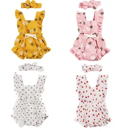 Rompers Citgeett Summer Born Mabd Girls Ruffles Romper без спинки цветочный принт солнцезащитный костюм.