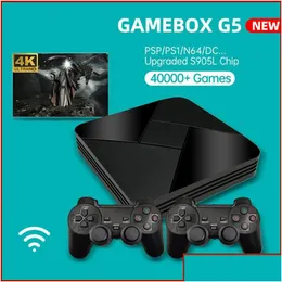 Przenośne gracze Game Box G5 Host S905L Wi -Fi 4K HD Super Console x 50 emator 40000 Games Retro TV Player dla PS1/N64/DC DROP D DH5PL