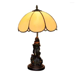 Bordslampor Vintage Lamp 12 "Tiffany Stained Glass European Retro Medelhavet vardagsrum matrum